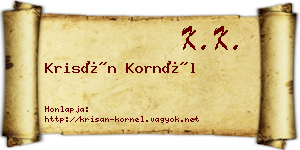 Krisán Kornél névjegykártya