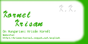 kornel krisan business card